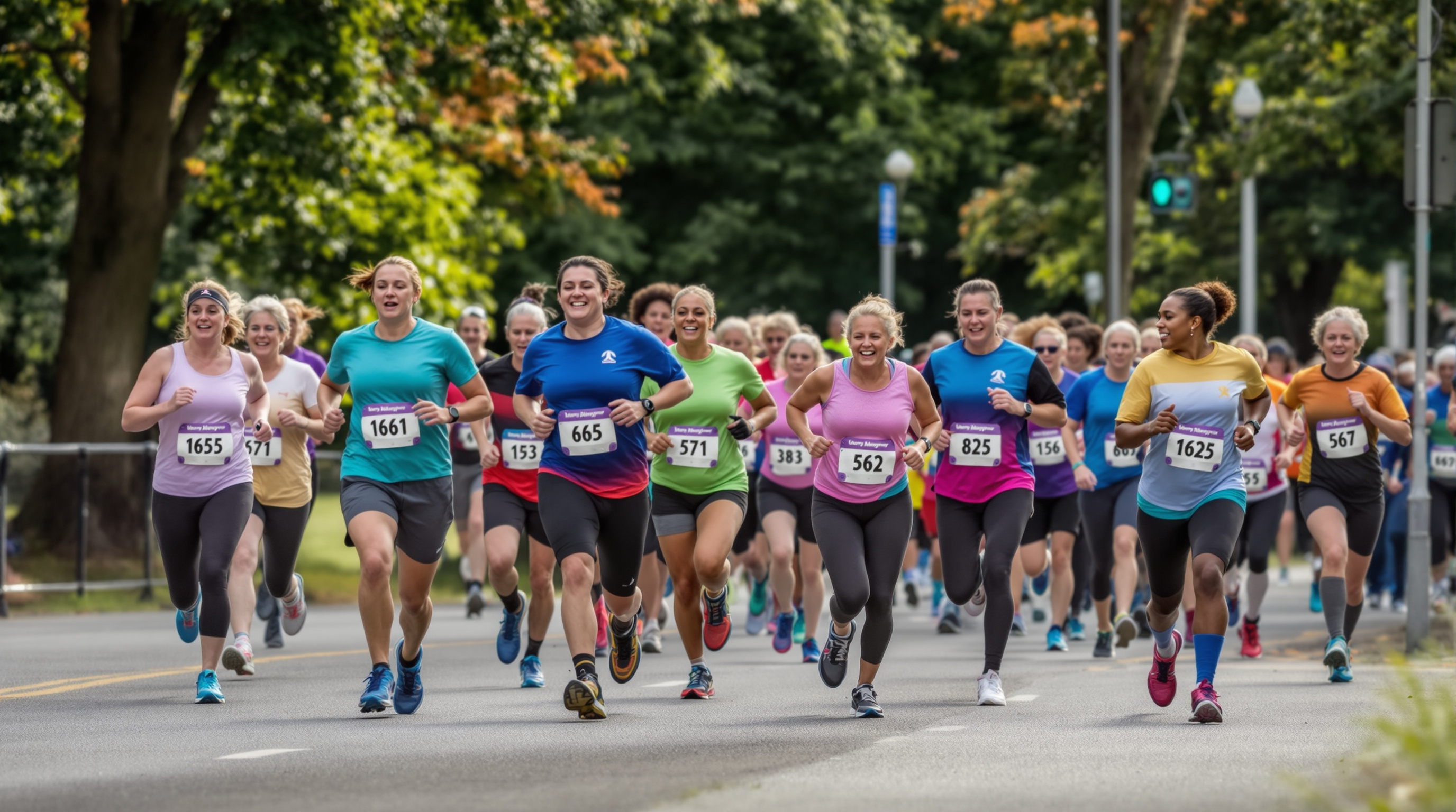 Runners of different ages and abilities running together inclusively