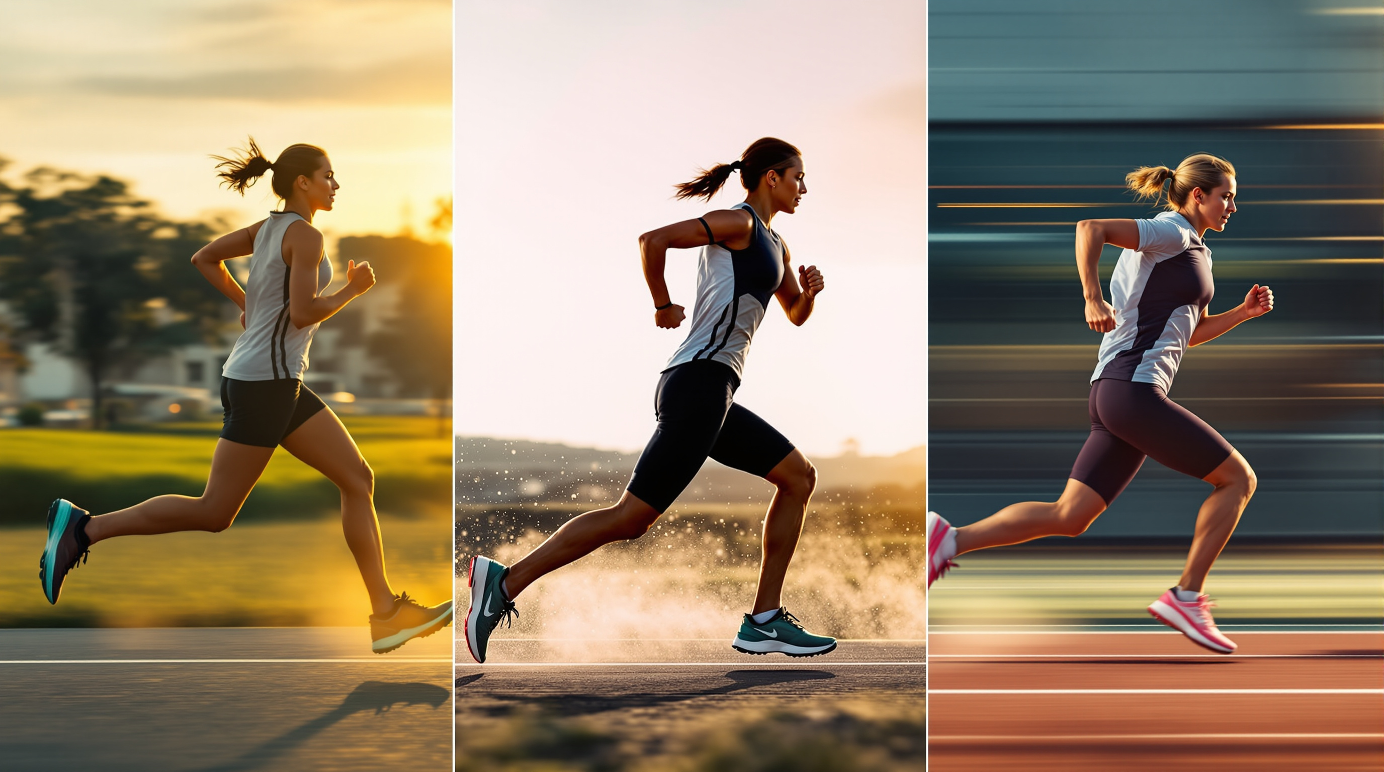 Different running intensities from easy pace to speed intervals